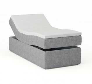 Premium regulerbar seng 90x200 - lys grå
