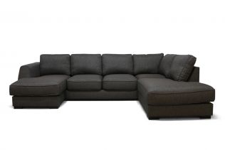 Risør D3A U-sofa med sjeselong - brun